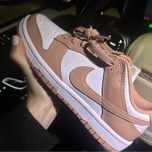 Nike Pink and White Sneakers, Nike Dunk Low, Rose Whisper